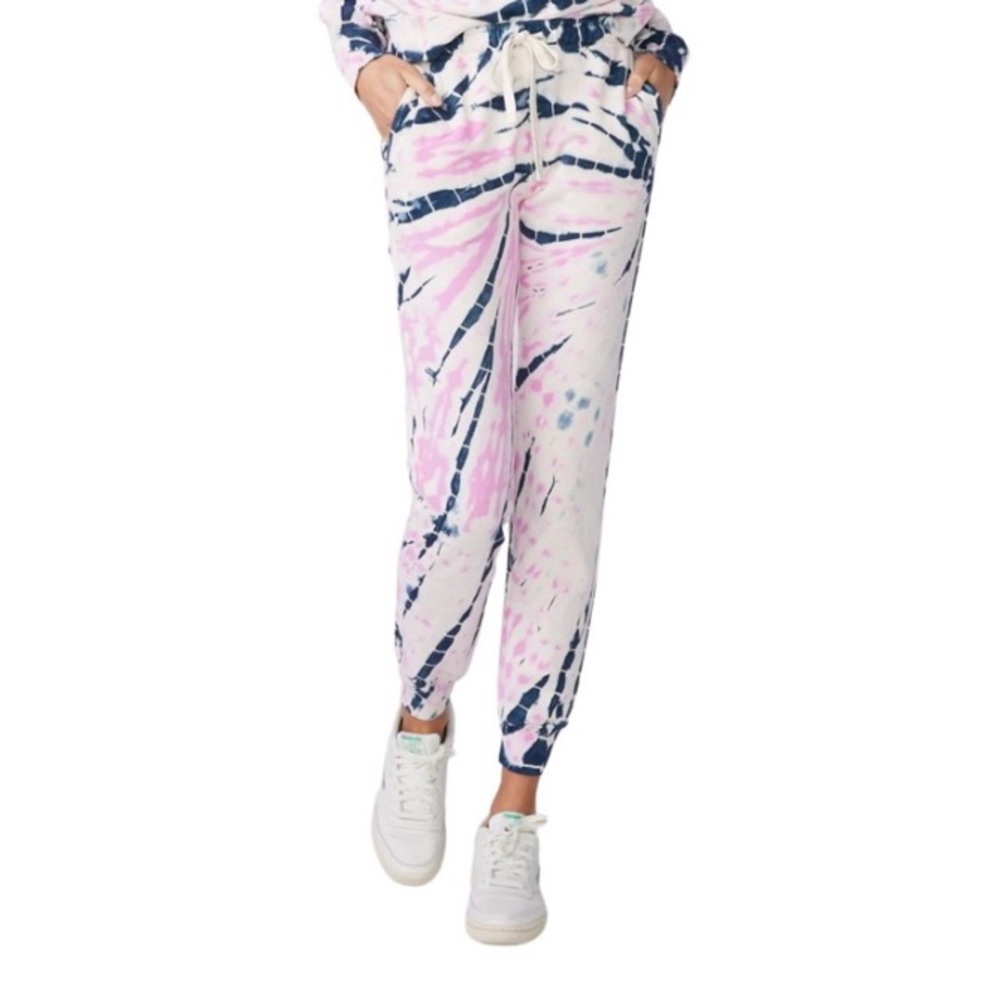 NWT Revolve Monrow Bamboo Burst Tie Dye Sweatpants Size Small 100% Cotton